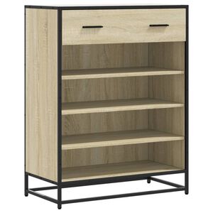vidaXL Sapateira 75x38x97,5 cm deriv. de madeira/metal carvalho sonoma