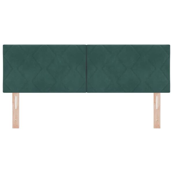 vidaXL Cabeceira com cabeceira Verde-escuro 144 cm Veludo
