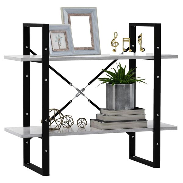 vidaXL Estante 2 prateleiras derivados de madeira cinzento cimento