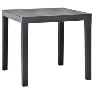 vidaXL Mesa de jardim 78x78x72 cm pl&aacute;stico antracite
