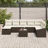 vidaXL Conjunto de Sof&aacute; de Jardim 9 pcs Castanho 55 x 62 x 69 cm