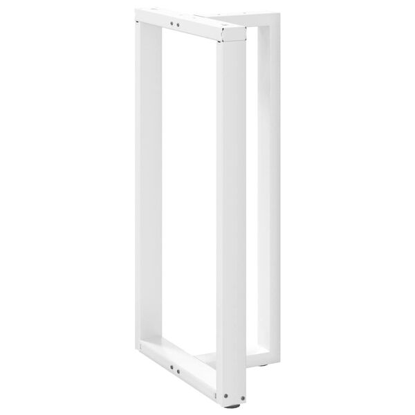 vidaXL P&eacute;s de mesa de bar em forma de T, 2 pe&ccedil;as, branco, 60x35x(110-111) cm, a&ccedil;o