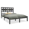 vidaXL Estrutura de cama 140x190 cm madeira maci&ccedil;a cinzento