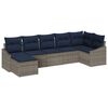 vidaXL Conjunto de Sof&aacute; de Jardim 7 pcs Cinza e Azul Marinho vime PE