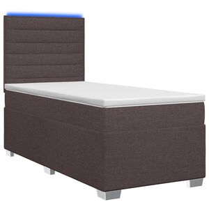 vidaXL Cama box spring com colch&atilde;o Marrom Escuro 80 x 200 cm Tecido