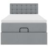 vidaXL Cama otomana com colch&atilde;o 100x200 cm tecido cinzento claro