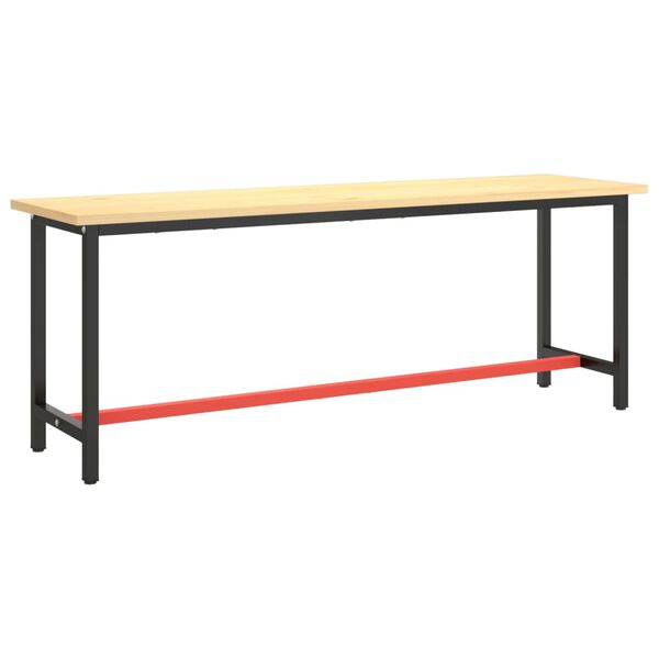 vidaXL Estrutura p/ bancada 210x50x79 cm metal preto e vermelho mate