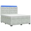 vidaXL Cama box spring com colch&atilde;o Cinzento-claro 180 x 200 cm Veludo
