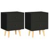 vidaXL Mesas de cabeceira 2 pcs 40x30x50 cm pinho maci&ccedil;o preto