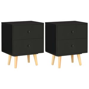 vidaXL Mesas de cabeceira 2 pcs 40x30x50 cm pinho maci&ccedil;o preto