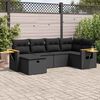 vidaXL 6 pcs conjunto sof&aacute;s de jardim c/ almofad&otilde;es vime PE preto