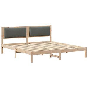 vidaXL Estrutura da Cama com cabeceira Cinza Escuro 180 x 200 cm