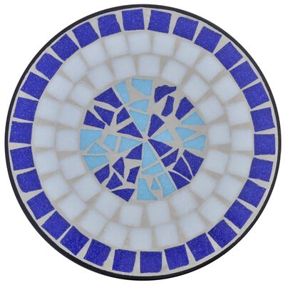 vidaXL Mesa de apoio para plantas em mosaico azul e branco