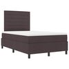 vidaXL Cama Box com colch&atilde;o Castanho escuro 120 x 200 cm tecido