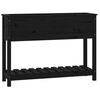 vidaXL Vaso/floreira com prateleira 111,5x34,5x81cm pinho maci&ccedil;o preto
