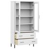 vidaXL Estante c/ pernas metal 85x35x172,5 cm madeira OSLO branco