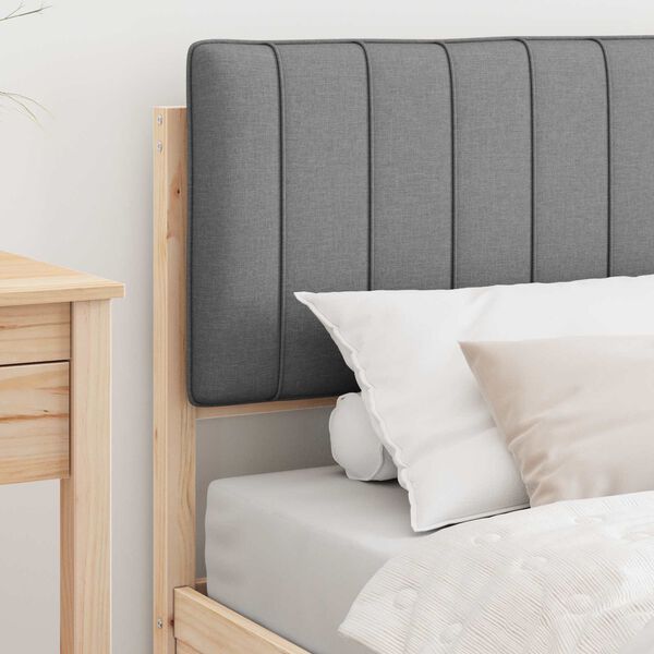 vidaXL Estrutura de Cama com Cabeceira Estofada Cinzento-claro