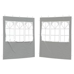 vidaXL Lateral de Tenda para Festa 2 unid. 200 x 195 cm Cinzento-claro
