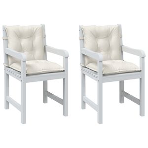 vidaXL Almofad&otilde;es lombares p/ cadeiras 2pcs mesclado tecido creme