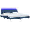 vidaXL Estrutura de cama sem colch&atilde;o Hanko 200x200 cm tecido azul