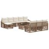 vidaXL Conjunto de Sof&aacute; de Jardim 11 pcs Bege vime PE