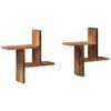 vidaXL Prateleiras de parede 2 pcs derivados de madeira madeira velha