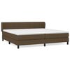 vidaXL Cama com molas/colch&atilde;o 200x200 cm tecido castanho-escuro