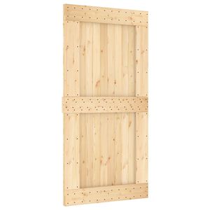 vidaXL Porta Deslizante NARVIK Natural e Preto 100 x 210 cm (213,5 cm)