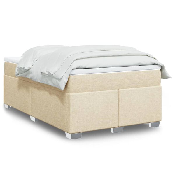 vidaXL Cama boxspring com colch&atilde;o 120x190 cm tecido cor creme