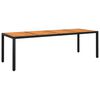vidaXL Mesa de jardim 250x100x75 cm madeira de ac&aacute;cia e vime PE preto