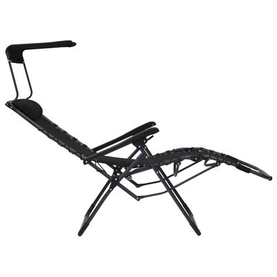 vidaXL Cadeiras de pátio dobráveis 2 pcs textilene preto