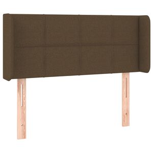 vidaXL Cabeceira de cama c/ abas tecido 83x16x78/88 cm castanho