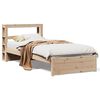 vidaXL Estrutura de cama com cabeceira 75x190 cm pinho maci&ccedil;o