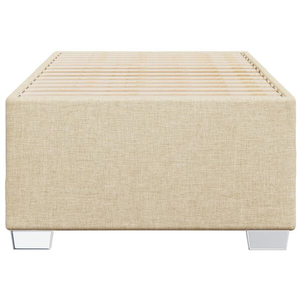 vidaXL Estrutura de cama sem colch&atilde;o 90x190 cm tecido creme