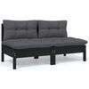 vidaXL 4 pcs conjunto lounge jardim c/ almofad&otilde;es pinho maci&ccedil;o