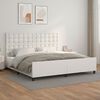 vidaXL Estrutura cama c/ cabeceira couro artificial 200x200 cm branco