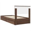 vidaXL Cama com Armazenamento com gaveta Carvalho Marrom 90 x 190 cm