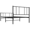 vidaXL Estrutura de cama com cabeceira e p&eacute;s 107x203 cm metal preto