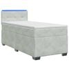 vidaXL Cama Box Spring com Colch&atilde;o e LED Cinzento-claro 100 x 200 cm