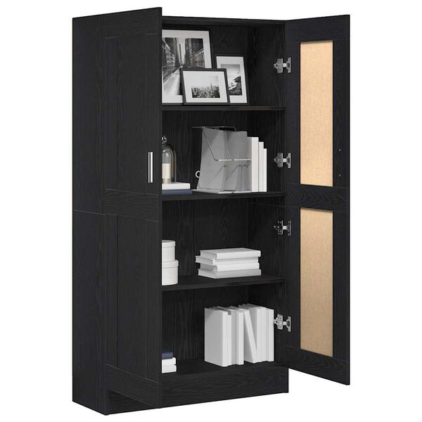vidaXL Gabinete de Livros Carvalho Preto 82,5 x 30,5 x 150 cm