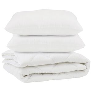 vidaXL Edred&atilde;o com travesseiro 3 pcs Branco Microfibra