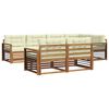 vidaXL Conjunto de Sof&aacute;s para Exterior 7 unid. Natural e Creme
