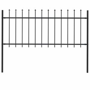 vidaXL Cerca de jardim Woerden com ponta em forma de lan&ccedil;a, em a&ccedil;o, 181 x 80 cm, preto