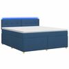 vidaXL Cama box spring com colch&atilde;o Azul 140 x 200 cm Tecido