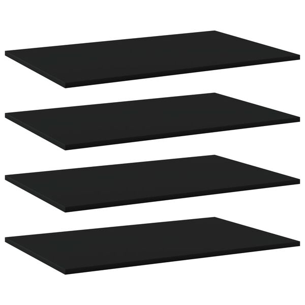 vidaXL Prateleiras para estante 4 pcs 80x50x1,5cm contraplacado preto