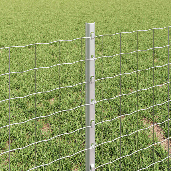 vidaXL Cerca com Poste Prateado 0,4 x 50 m A&ccedil;o