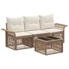 vidaXL Conjunto de Sof&aacute; de Jardim 4 pcs Bege vime PE