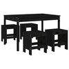 vidaXL 5 pcs conj. jantar p/ jardim madeira de pinho maci&ccedil;a preto