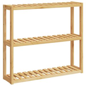 vidaXL Unidade de 3 prateleiras de parede p/ WC 60x15x54 cm bambu