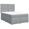 vidaXL Cama com molas/colch&atilde;o 140x200 cm tecido cinzento-claro